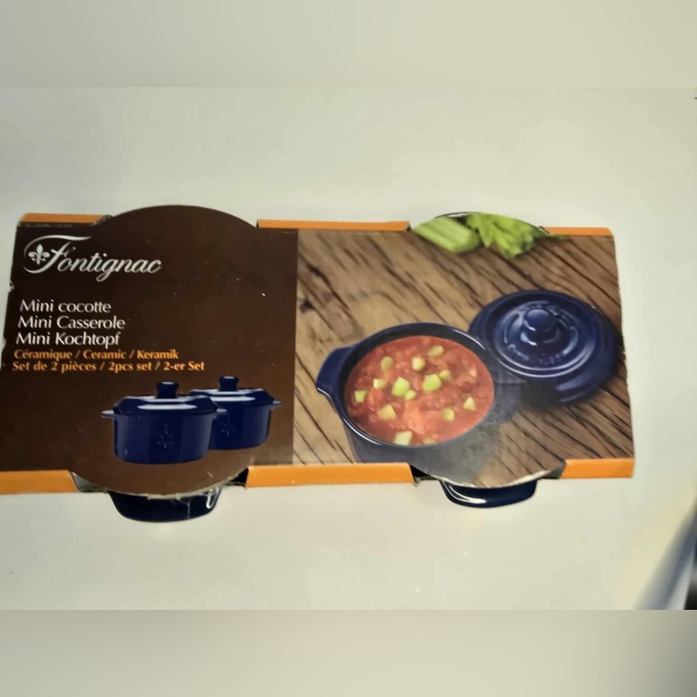 2-piece set of Fontignac Mini Cocottes new